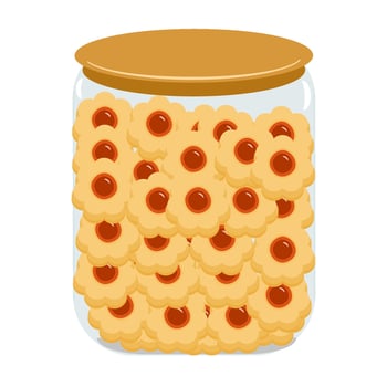 strawberry cake in jar vector