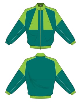 retro vintage style jacket design in color green vector