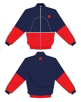 red and blue jacket design template vector
