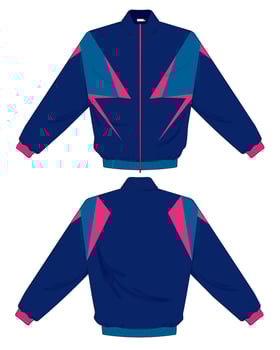 retro jacket design template back and front view vector