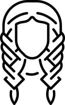 A line style icon depicting braided hairstyle vector