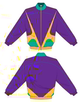 old style jacket back and front view vector