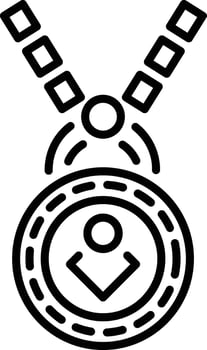 Outline style icon of a beautiful locket vector