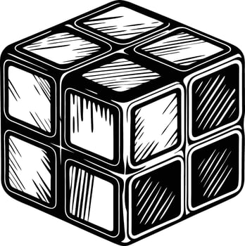 A black And white cube vector