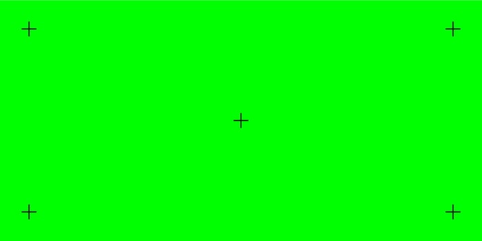 Green screen with black tracker marks for chromakey. Used in film and projects to add visual effects. vector