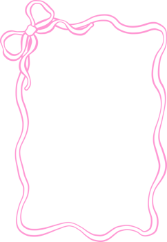 Playful Squiggle Wavy Rectangle Frame with Bow png