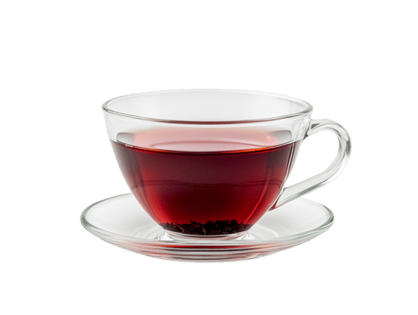 Simple glass cup with dark black tea png