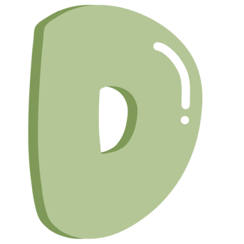 Cute Green Letter D png