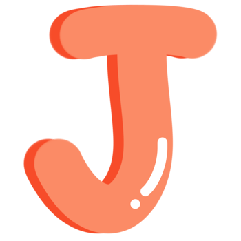 Cute Orange Letter J png