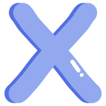 Cute Blue Letter X png