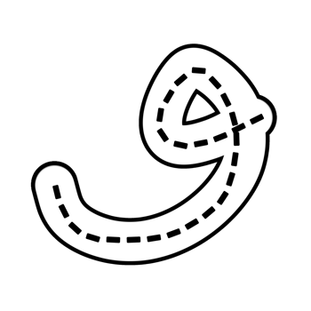 Hijaiyah Letter Wauw Tracing png