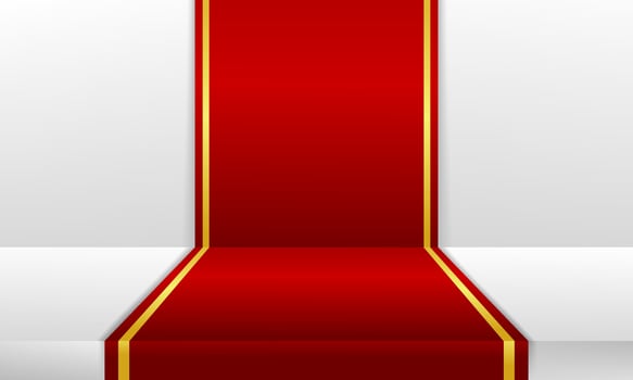 Bold red carpet with golden highlights, ideal for premium events, luxury branding, or royal themed backgrounds vector