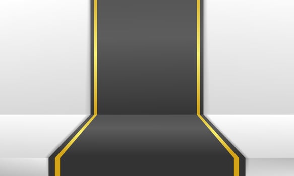 Luxurious black carpet background with golden accents, perfect for elegant product displays or upscale designs. vector