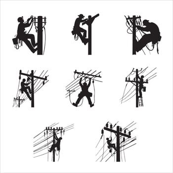 Lineman Pole Work SVG Collection for Unique Designs vector