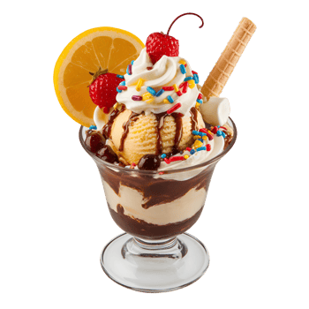 Ice Cream Sundae Top View png