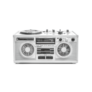 White Boombox isolate on transparent background png