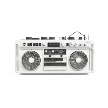a white boombox on a transparent background png