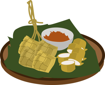 Ketupat and lemper clipart drawing png