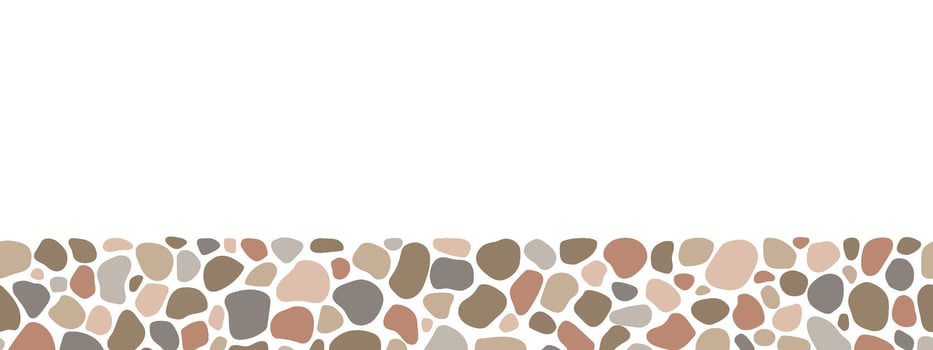 Cobblestone seamless border, stone texture. abstract repeat rock ground vector