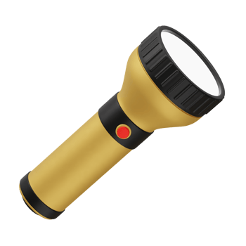 Flashlight icon 3d rendering illustration png