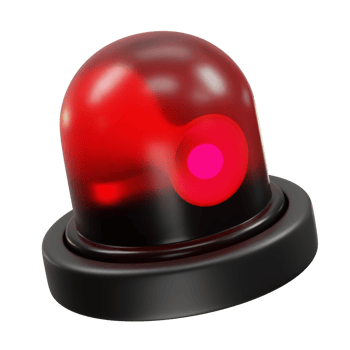 Siren light icon warning light 3d rendering illustration png