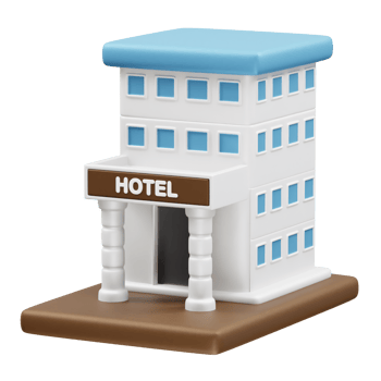 Hotel 3D Icon Illustration rendering png