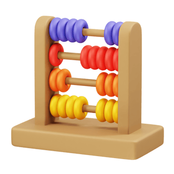 Abacus icon education and math 3d rendering png