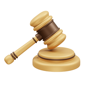 Judge hammer gavel concept of law icon. Professional lawyer, punishment, judgement, law advisor icon illustration png
