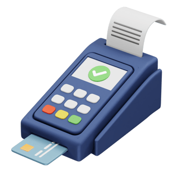 Pos machine payment terminal icon illustration 3d rendering png