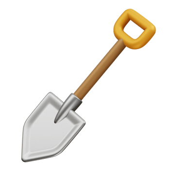 Shovel 3d illustration icon rendering png