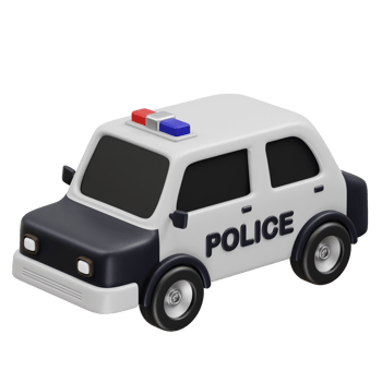 Police car icon 3d rendering png