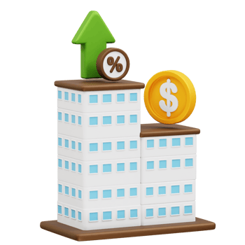 Real Estate Investment 3D Icon render png