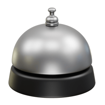 Hotel bell icon illustration 3d. Service bell icon 3d rendering png