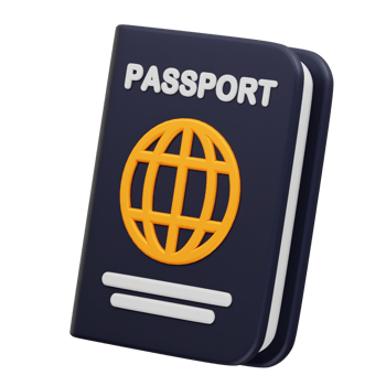 Passport icon 3d render illustration png