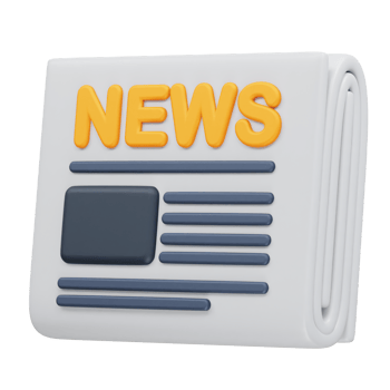 Newspaper icon illustration 3d render png