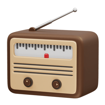 Radio icon illustration 3d render png