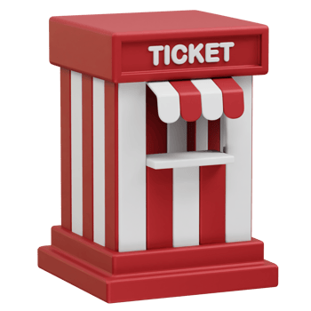 Ticket Counter icon illustration. Ticket office 3d rendering illustration png