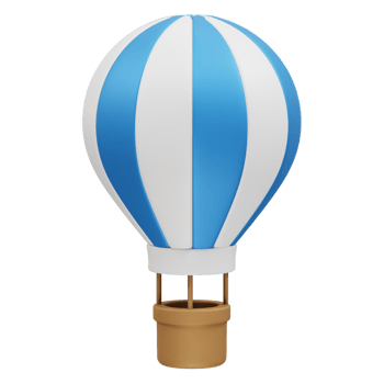 Hot Air Balloon 3d icon illustration render png