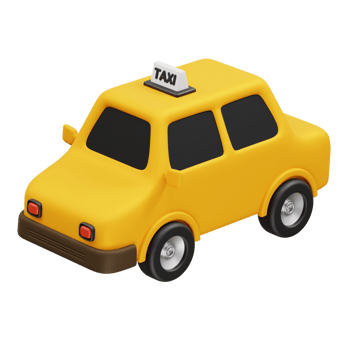 Taxi service icon illustration 3d render. Taxi car icon 3d illustration render png
