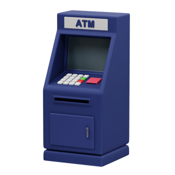 ATM cash Machine 3D Icon Illustration render png