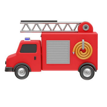 Fire truck icon illustration 3d. Fire service icon 3d render illustration png