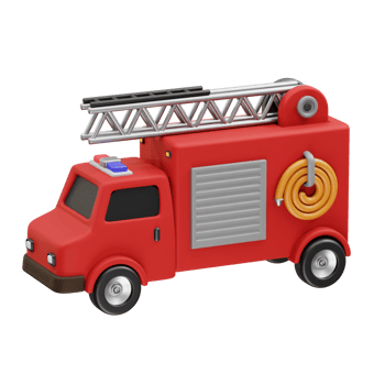 Red Fire Truck 3D Icon illustration 3d render png