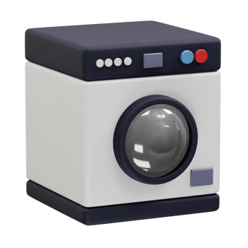 washing machine icon 3d rendered illustration png