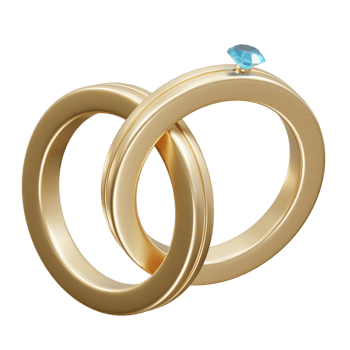 Engagement ring 3d icon. Wedding ring icon 3d illustration png