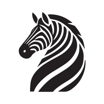 Stylish Black and White Zebra Head Logo vector