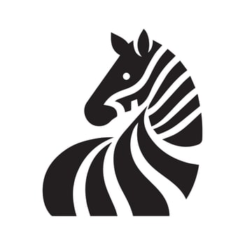 Stylish Zebra Head Logo Design in Black and White vector