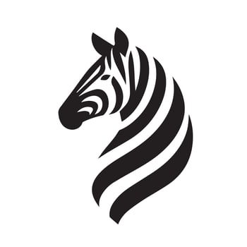 Stylish Zebra Head Silhouette, Perfect for Logos or Graphic Design vector