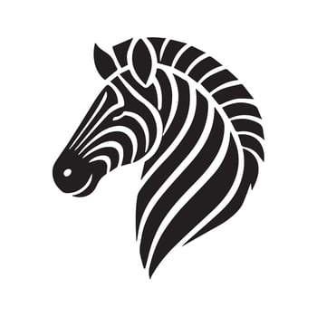 Simple Black and White Zebra Head Logo in Circle vector