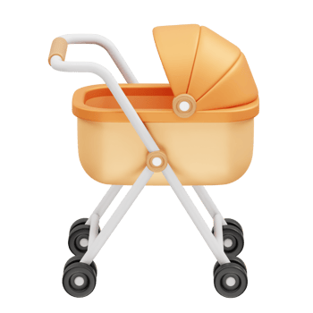 baby stroller icon 3d rendering illustration png