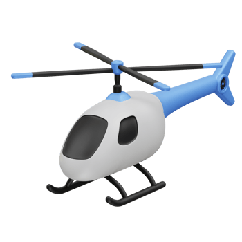 Helicopter 3D Icon Illustration rendering png